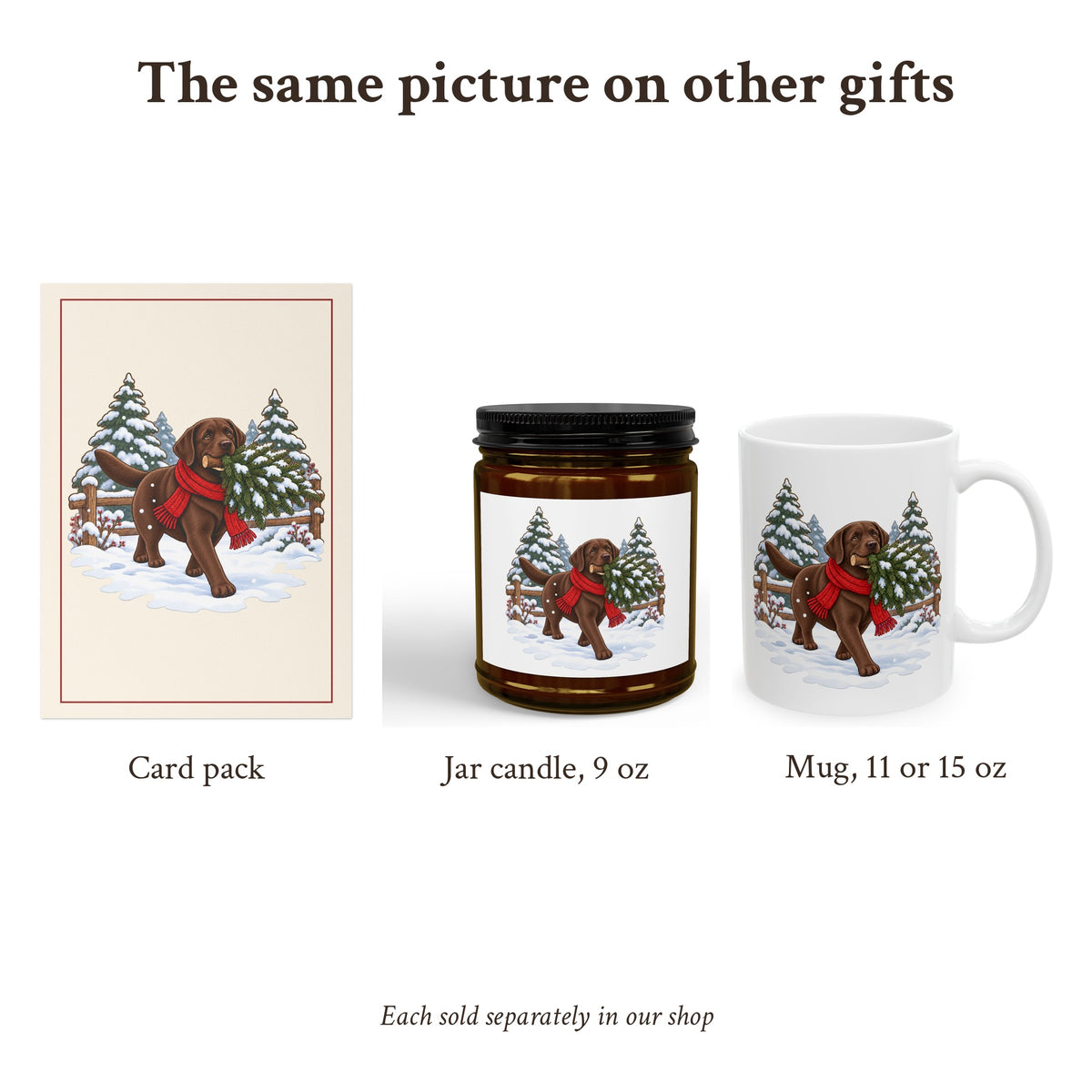 Chocolate Lab Christmas Tin Candle, photo 6