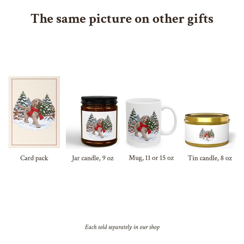 Silver Lab Christmas Mug, Green and Snowflake, photo 6