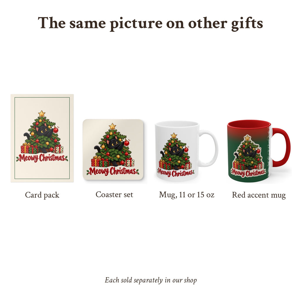 Meowy Christmas Black Cat Accent Mug, photo 7