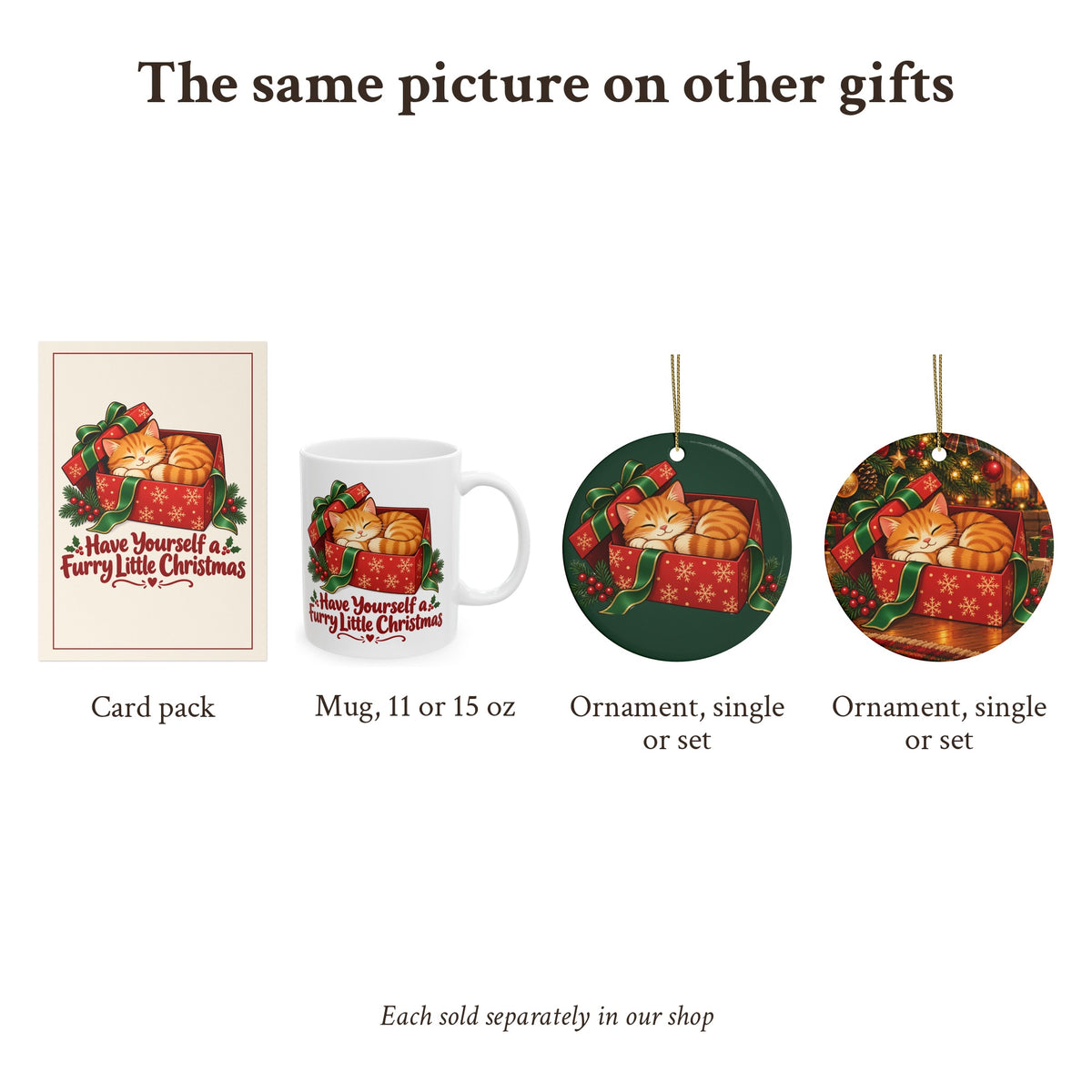 Orange Cat Christmas Ornament, photo 7