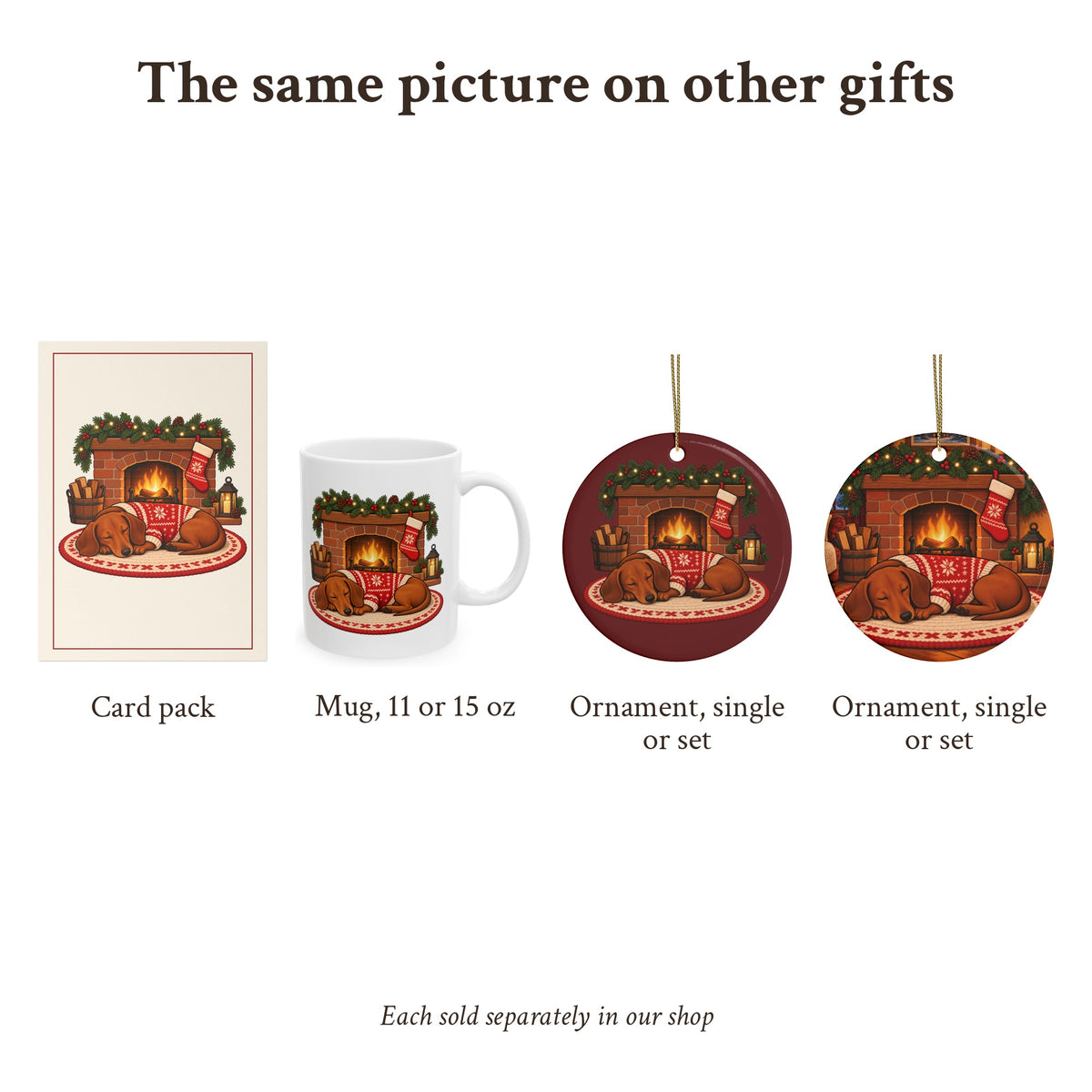 Dachshund Christmas Ornament, Green, photo 7