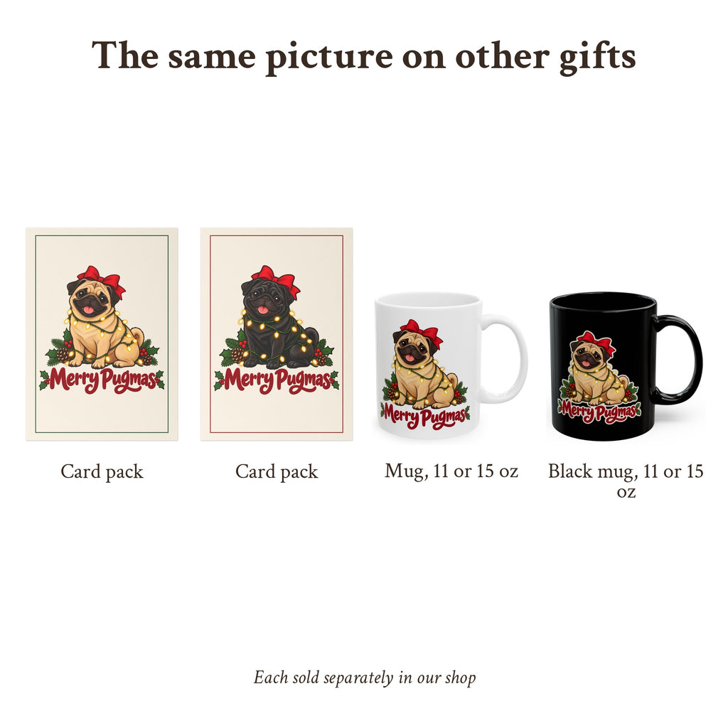 Merry Pugmas Black Pug Mug, photo 8