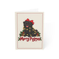 Merry Pugmas Black Pug Christmas Folded Cards, Pack of 10