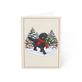 Black Lab Christmas Folded Cards, Pack of 10