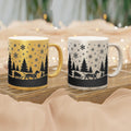Dachshund Christmas Mug in Gold or Silver, gold and silver