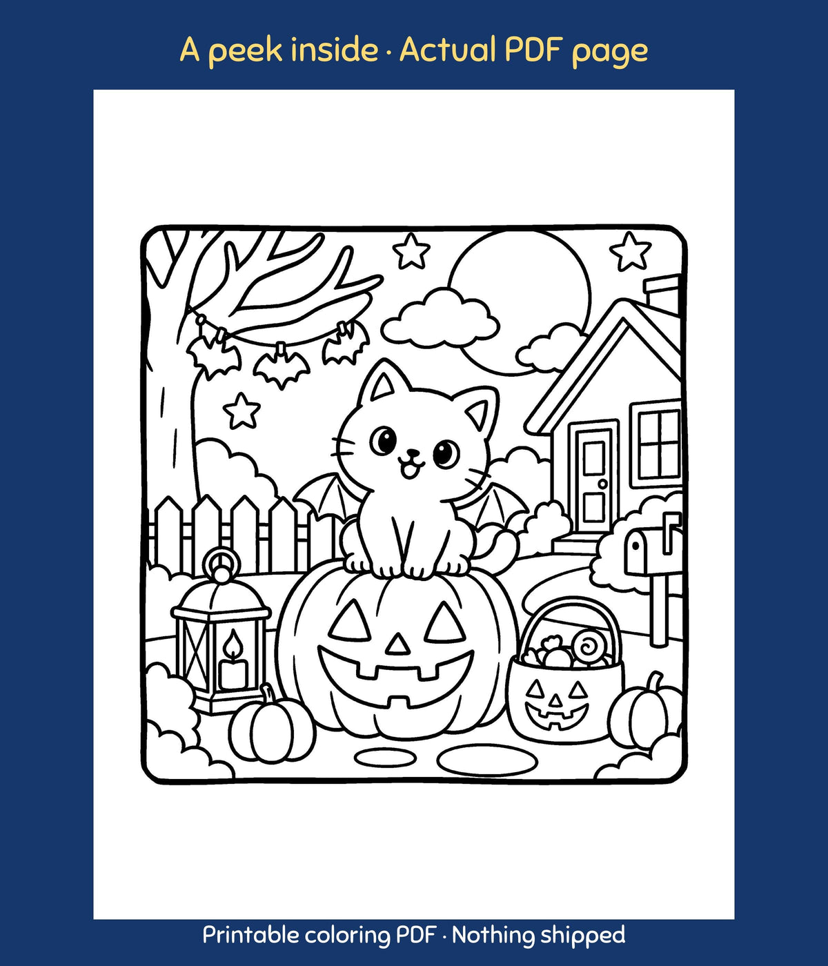 Bat Wings & Whiskers: Spooky Cats and Dogs Coloring Book, photo 3