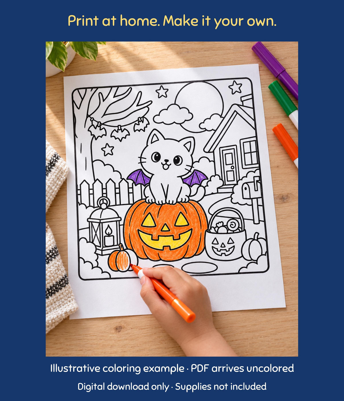 Bat Wings & Whiskers: Spooky Cats and Dogs Coloring Book, photo 2