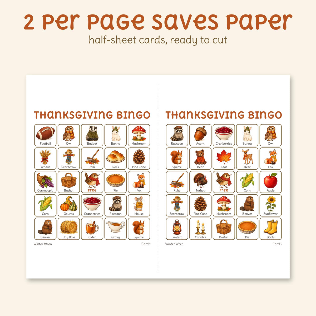 Thanksgiving Bingo: Cozy Woodland Animals, photo 5