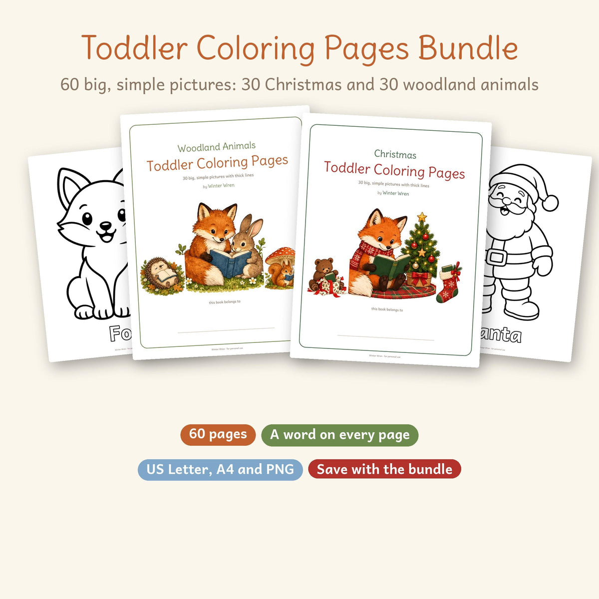 Toddler Coloring Pages Bundle, photo 1