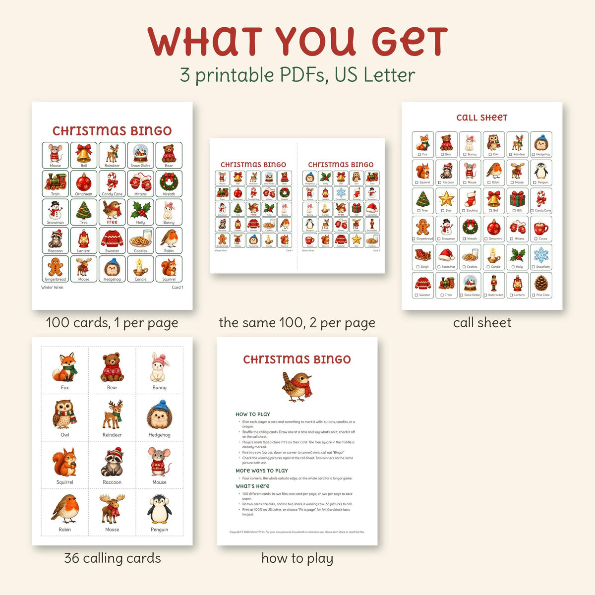 Christmas Bingo: Cozy Woodland Animals, photo 2