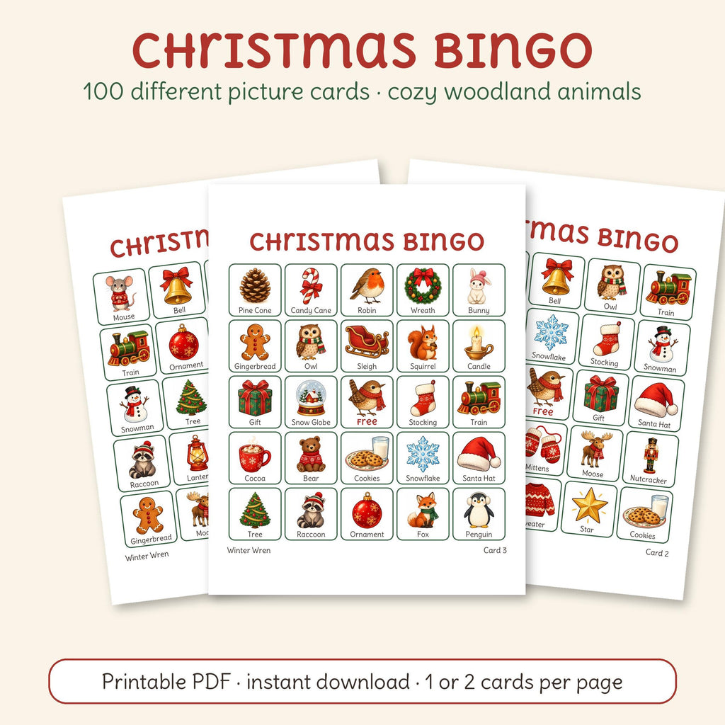 Christmas Bingo: Cozy Woodland Animals, photo 1