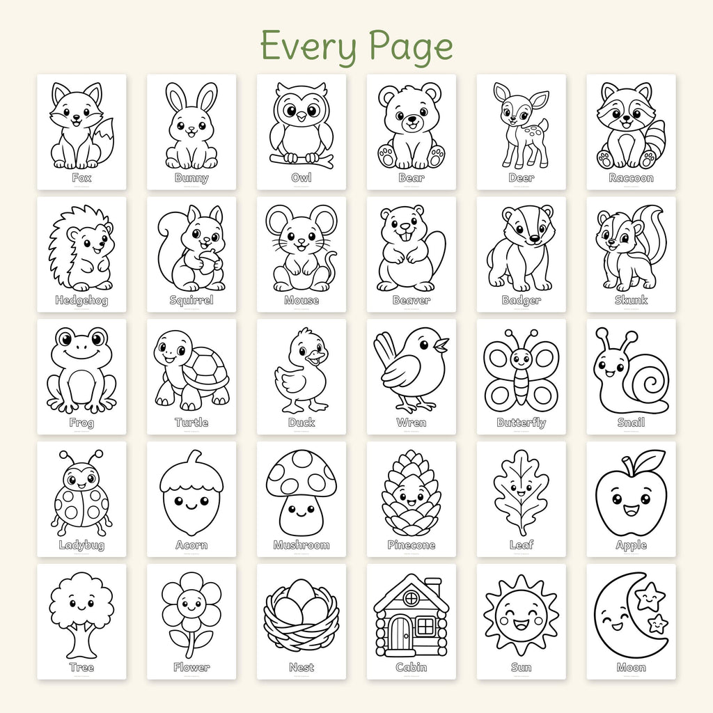Woodland Animals Toddler Coloring Pages, photo 2