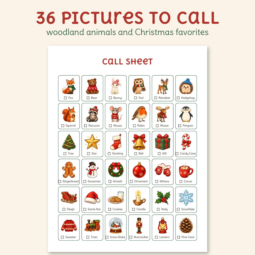 Christmas Bingo: Cozy Woodland Animals, photo 4