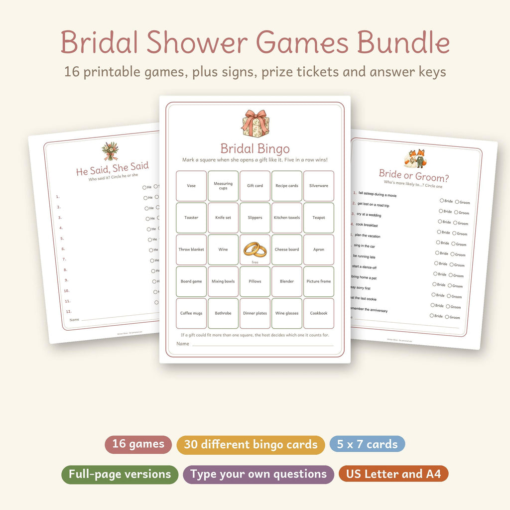 Bridal Shower Games Bundle, photo 1