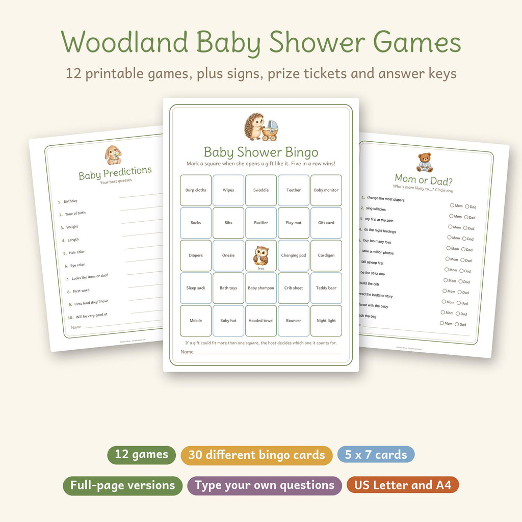 Woodland Baby Shower Games, photo 1