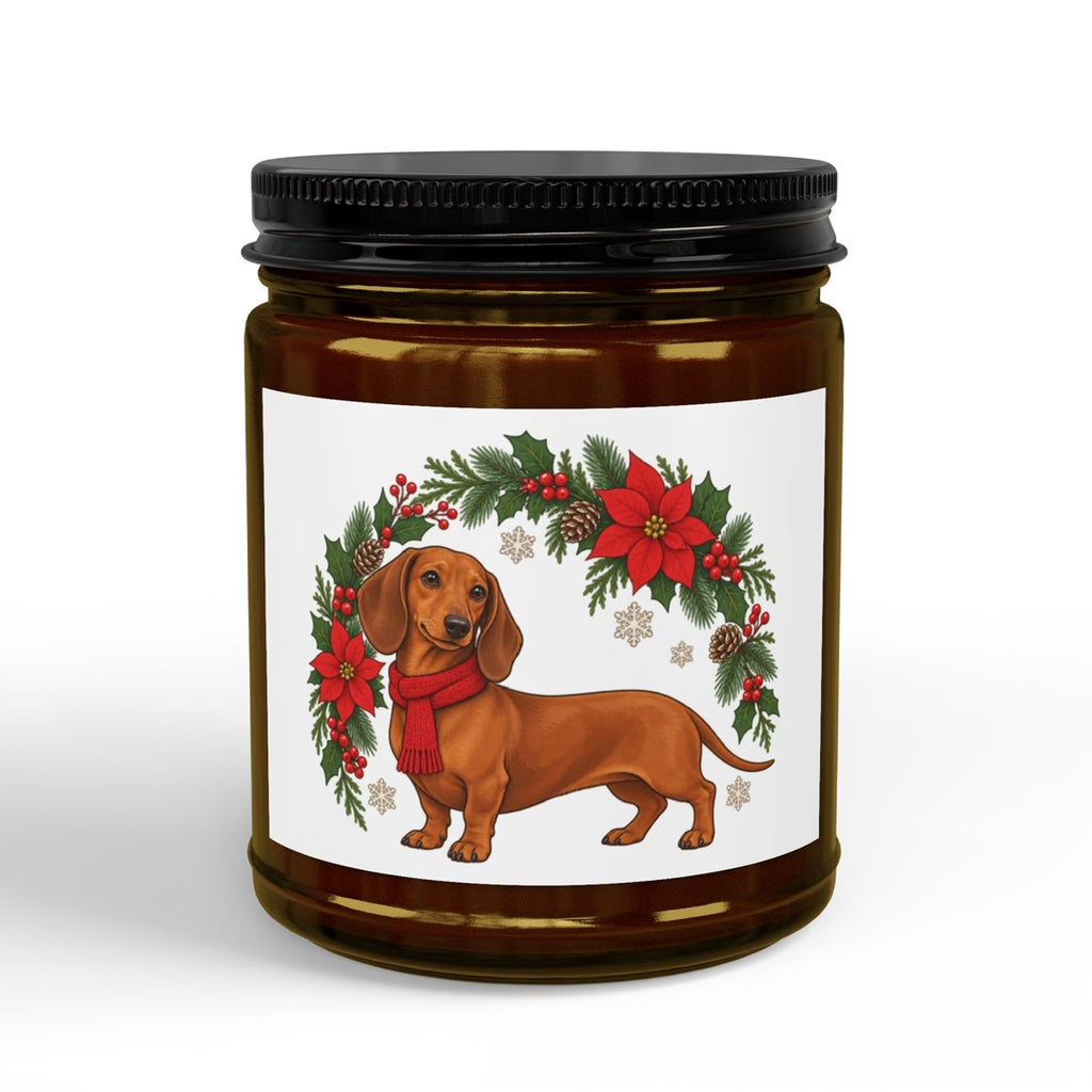 Dachshund Wreath Christmas Candle, video