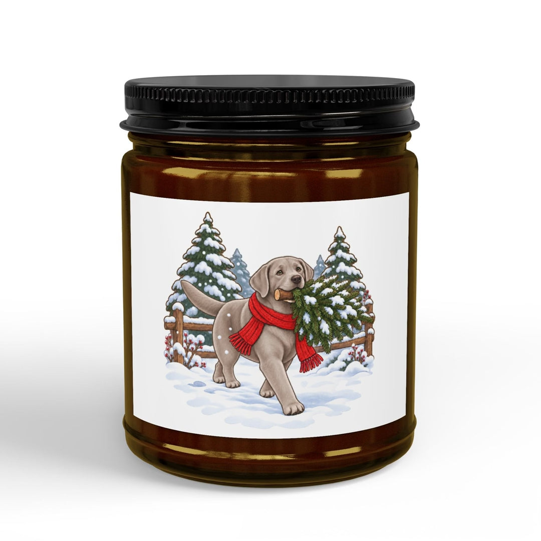 Silver Lab Christmas Candle, video