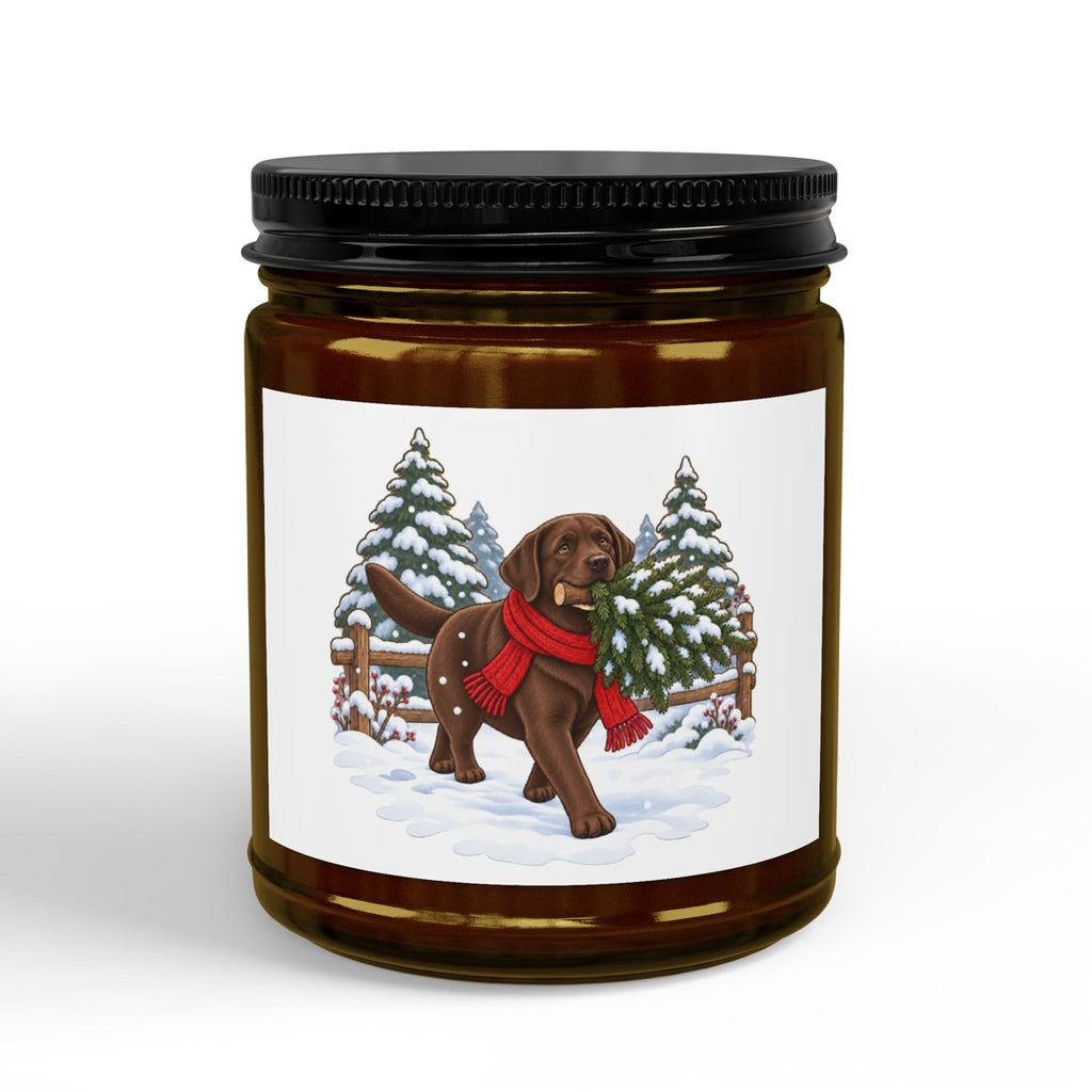Chocolate Lab Christmas Candle, video