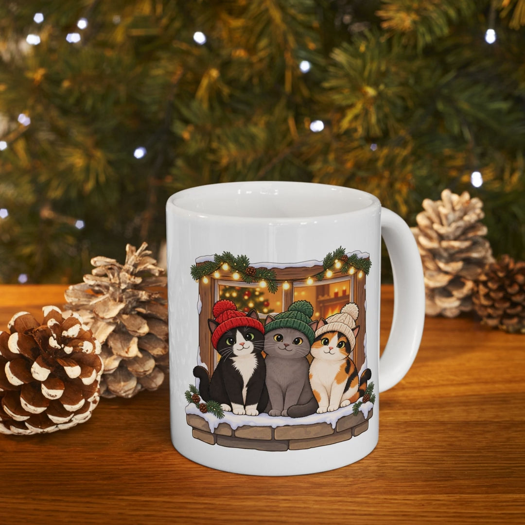 Christmas Cats in Winter Hats Mug, video
