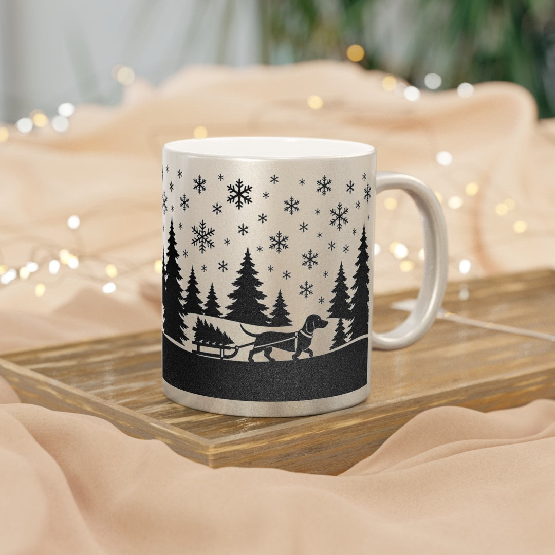 Dachshund Christmas Mug in Gold or Silver, video