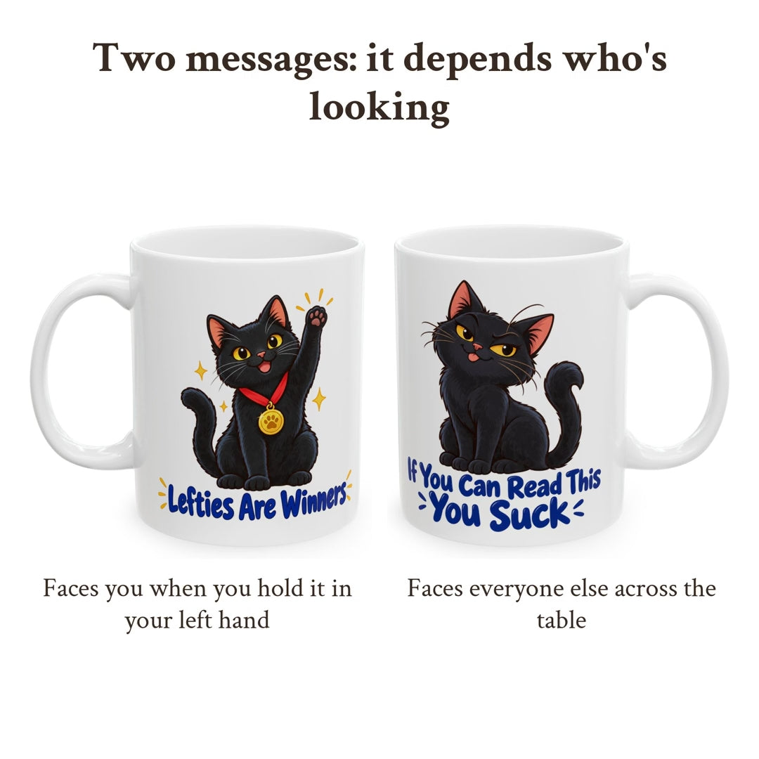 Left Handed Black Cat Mug, video