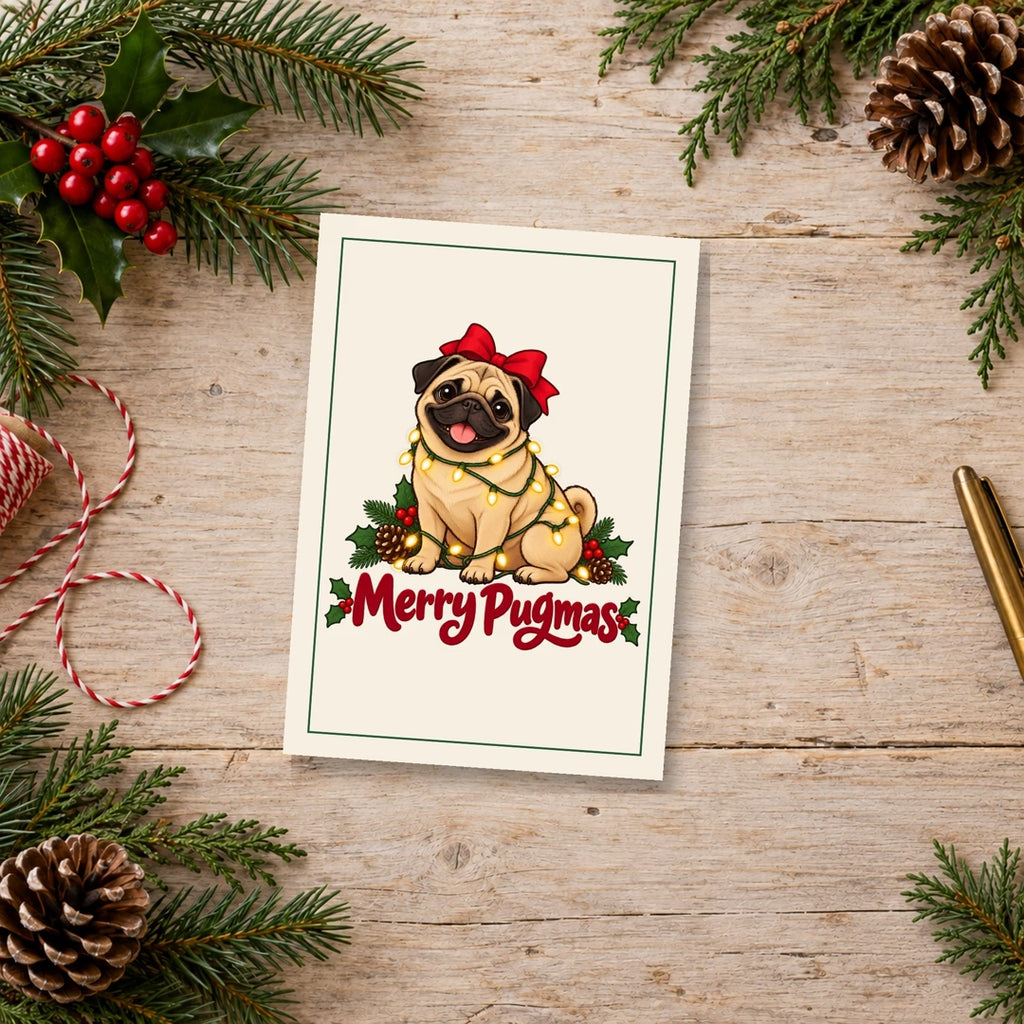 Merry Pugmas Fawn Pug Christmas Cards, video